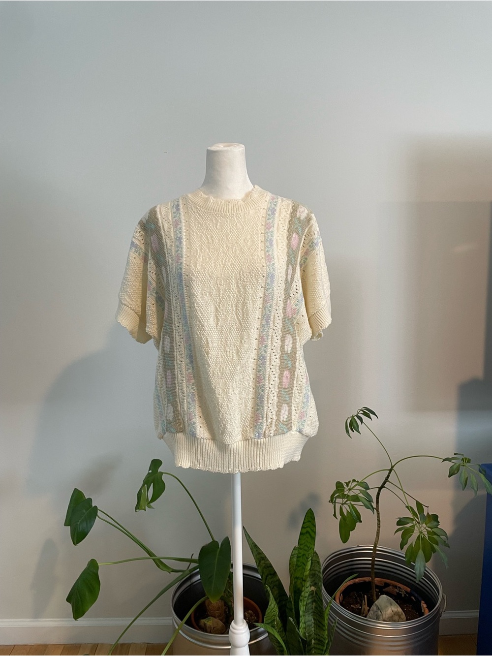 Vintage 70s/80s Bay Point Threads Floral Print Panels Sweater Top